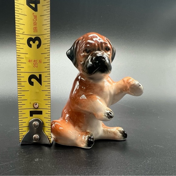 Vintage Porcelain Boxer Dog Figurine 3” Hand Painted - Picture 8 of 11